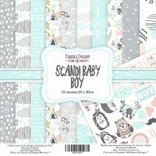 Набор двухсторонней скрапбумаги "Scandi Baby Boy", 20x20 см